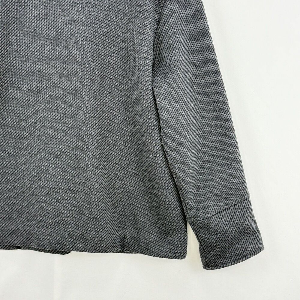 Banana Republic Dark Charcoal Size M Brushed Twill Knit Moto Jacket Coat Cropped - Picture 15 of 16